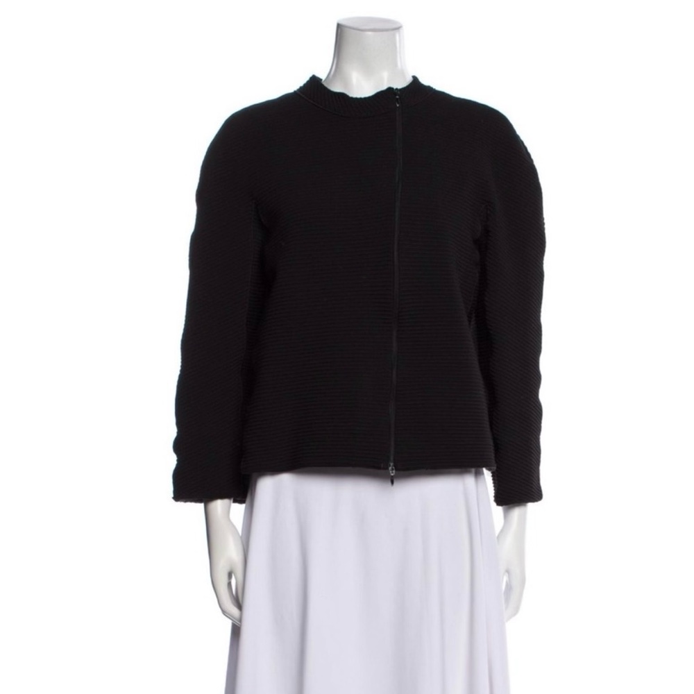 Armani Collezioni Black Ribbed Jacket. Size 12